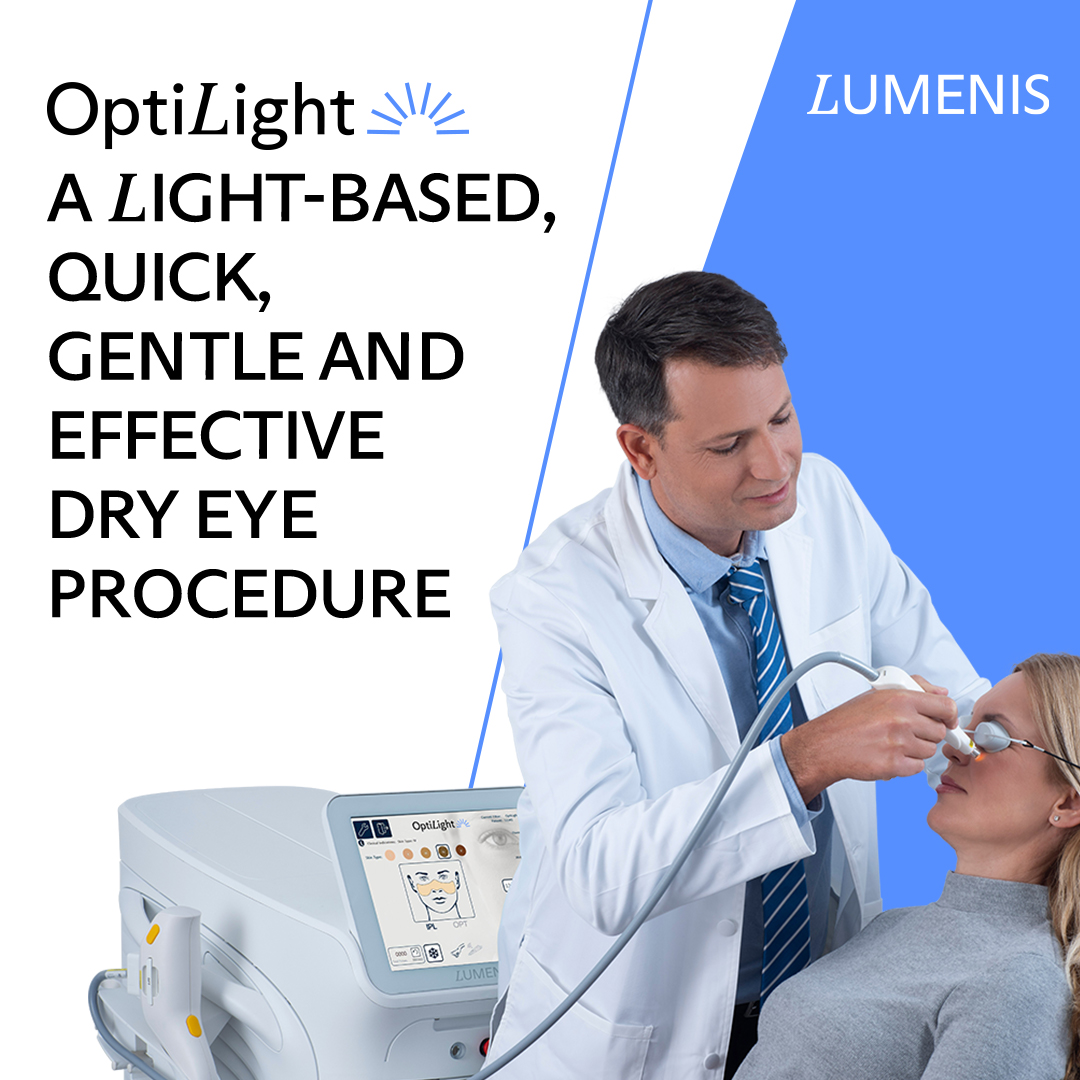 Optilight Lumenis image of doctor performing dry eye procedure on patient